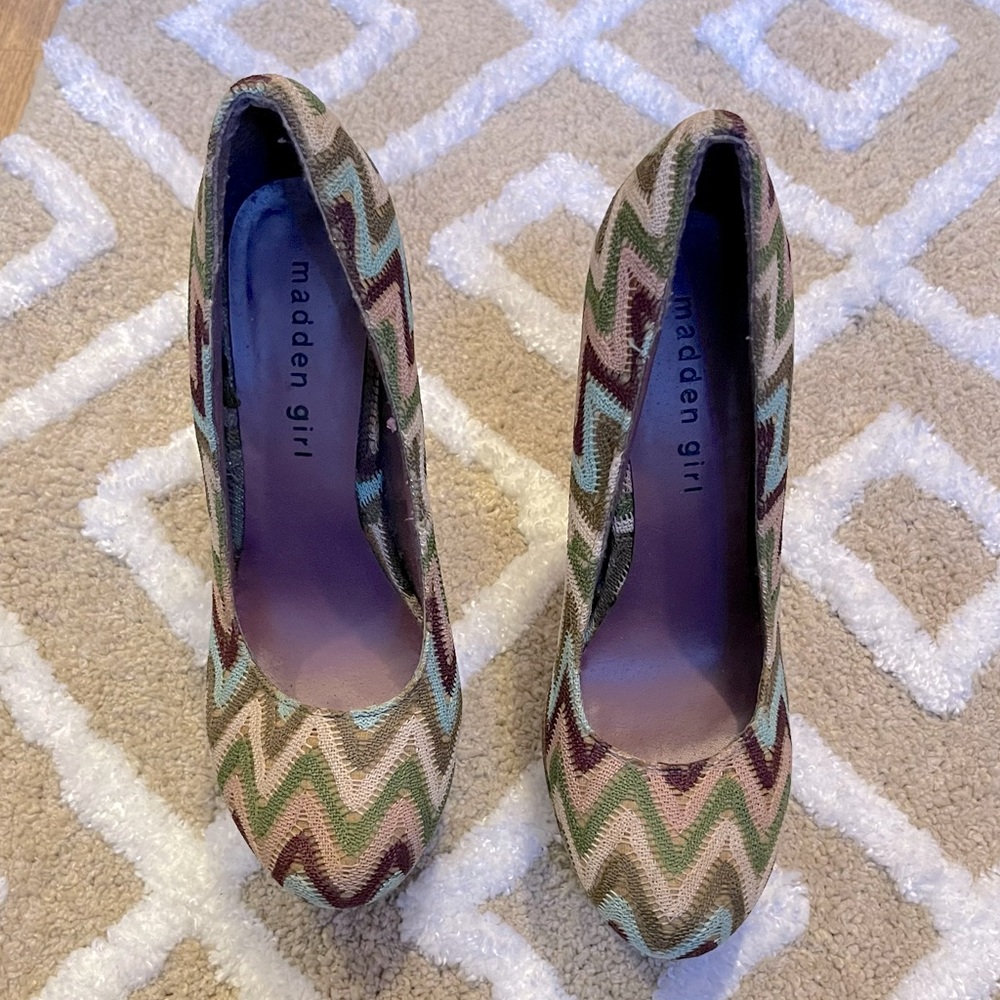 Madden Girl Zigzag Platform Heels